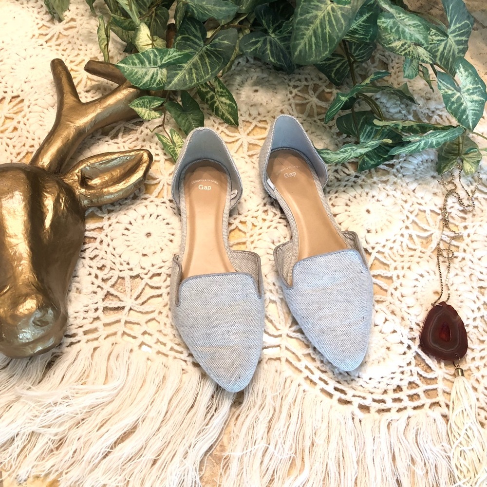 GAP Gray Pointed Toe Ballet Flats Size 7